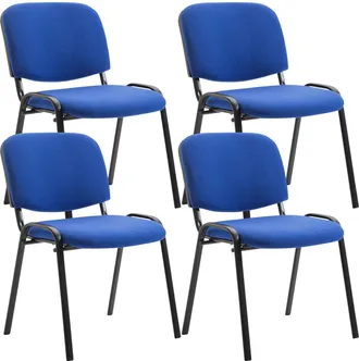 Clp Clp - Set 4 Sedie Ufficio Visitatore Ken Imbottite In Tessuto Blu