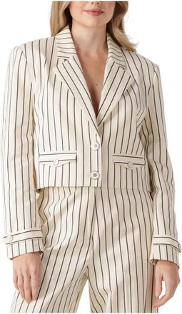 Aaiko Jassen, Dames, Beige, XS, Elegante Streep Jas