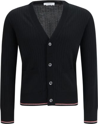 Thom Browne Black V Neck Cardigan