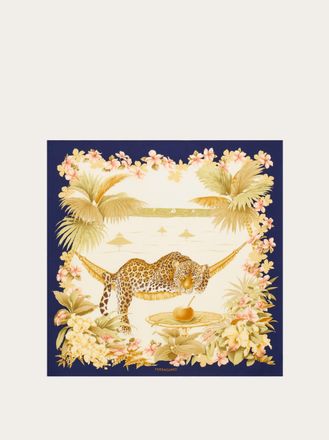 Ferragamo Women Jungle print silk foulard Blue