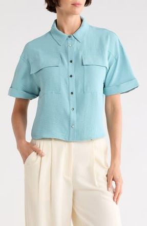 DKNY Washer Camp Shirt in Cameo Blue at Nordstrom Rack, Size Xx-Large