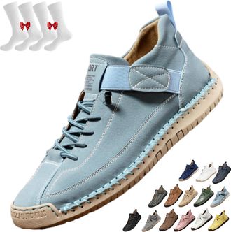 Generic Emiline Comfortable Orthopedic Sneakers for Women Men, with Soft Arch Support & Retro Design for Work Casual (Blue-B,12.5)