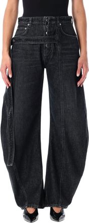 Jean Paul Gaultier Black Denim Strap Loose-fit Jeans Jean Paul Gaultier