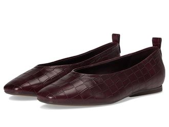 Naturalizer 27 EDIT Carla Womens Flat Shoes Cranberry Croco Print Leather : 5.5 M (B)