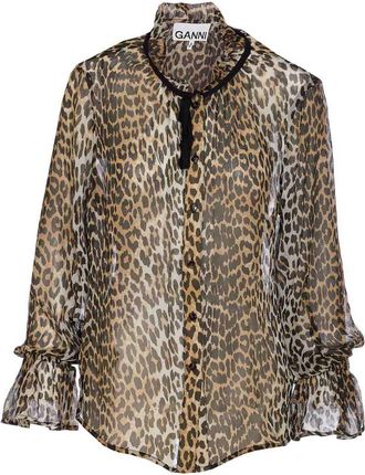 Ganni Leopard Print Shirt