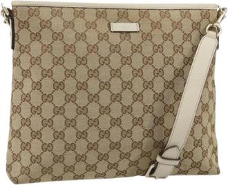 Gucci Pre-owned Canvas Cross Body Tas - Dames - Vintage Schoudertas - Beige - ONE Size - Vintage