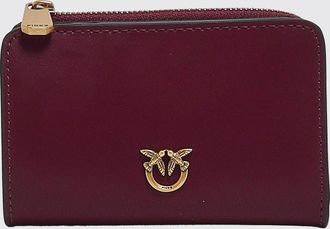 Pinko Smooth Calfskin Bifold Wallet with Love Birds Logo