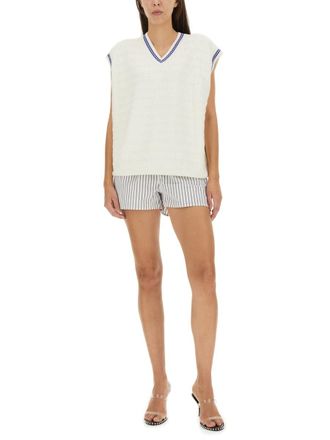 Alexander Wang Alexander Wang Womens V-neck Vest - Ivory Cotton - Size X-Small