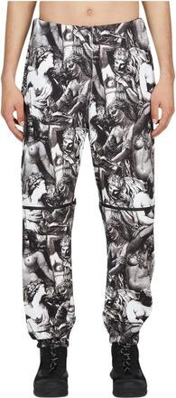 Undercover Broeken, Heren, Veelkleurig, M, Katoen, Graphic Print Pants