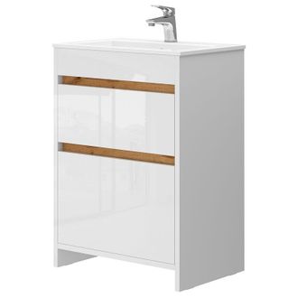Vicco Conjunto de muebles de baño Detmold, Blanco, 2 partes, armario bajo 60 cm