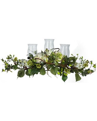 Nearly Natural 28.5In Hydrangea Triple Candelabrum Centerpiece