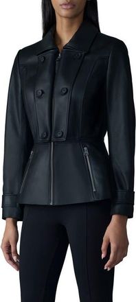 Mackage Barbara Leather Peplum Jacket in Black at Nordstrom, Size X-Large
