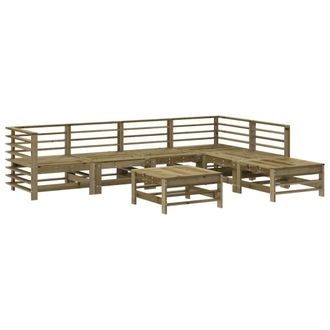 vidaXL Juego De Muebles De Jard&iacute;n 7 Pzas Madera De Pino Impregnada Vidaxl