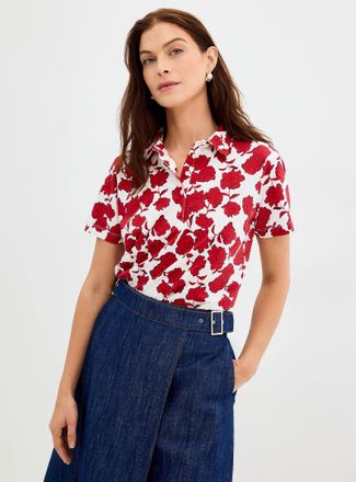 Contemporaine Womens Patterned stretch jersey Polo Shirt shirt