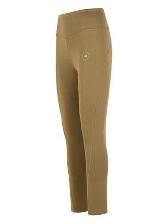 adidas by Stella McCartney Logo-Print High-Waist Leggings - brown