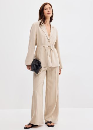 Contemporaine Womens Flowy hammered pant Fit: Wide leg, high rise