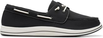 Clarks Womens Athleisure Boat Shoe, Black Textile, 11 Wide