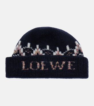 Loewe Fair Isle sequined wool-blend beanie
