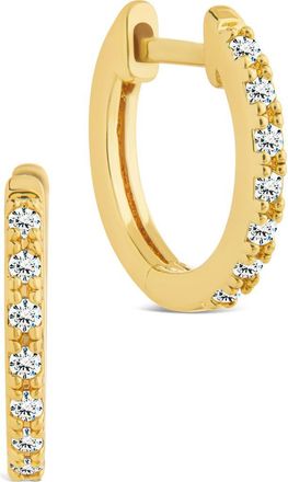 Sterling Forever Dainty Cubic Zirconia Huggie Hoop Earrings in Gold at Nordstrom Rack