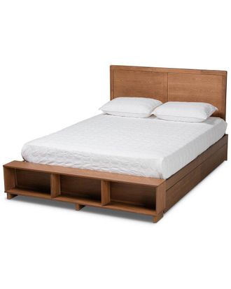 Baxton Studio Dnu Baxton Studio Tamsin Queen 4-Drawer Platform Storage Bed With Built-In Shelves