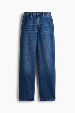 H&M Straight High Jeans - Denimblau