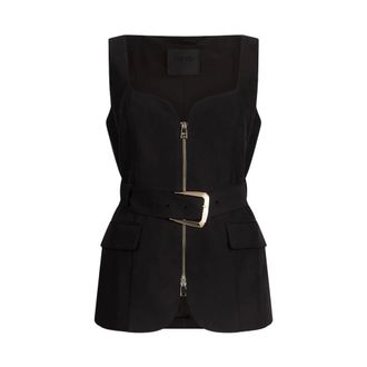 Liu Jo Jassen, Dames, Zwart, M, Gilet con zip