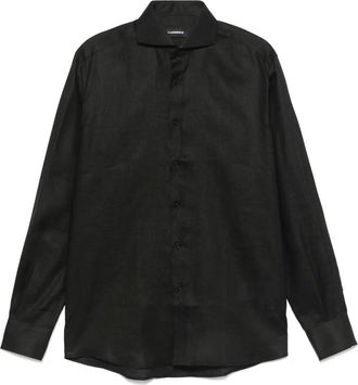 Karl Lagerfeld linen shirt - men - Linen/Flax - 39 - Black