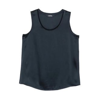 Max Mara Smmestri 271 Girocollo Top - female - Max Mara - Sleeveless Tops - Blue - 2XS - Tops