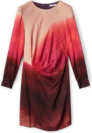 Motivi Satijnen ombr&eacute; jurk - Dames - Feestkleedjes - Roze - S - Satijn - Kleedjes