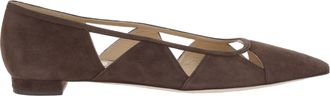 Arteana Savona Suede Flats with Geometric Cutouts and Tapered Toe