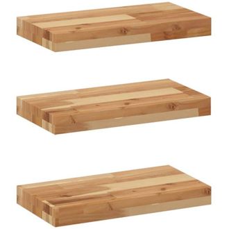 vidaXL Estantes Flotantes 3 Uds Madera Acacia Acabado Aceite 40x20x4cm Vidaxl