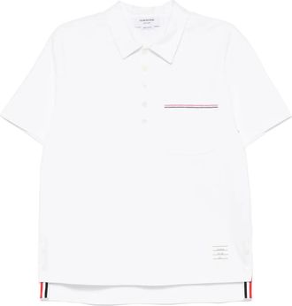 Thom Browne Polo con bordo RWB - Bianco