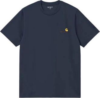 Carhartt Work in Progress American Script T-Shirt - Heren - T-shirts - Blauw - 2XL - Katoen - Tops