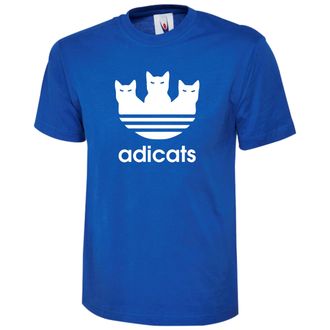 Generic Adicats with Three Horror Black Cat Graphic Printed On T-Shirt, Funny Gift for Cat Lover T-Shirt (UK, Alpha, S, XXL, Regular, Regular, MD, Royal)