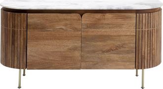 Kare Design Aparador 160 x 78 cm de m&aacute;rmol bicolor marr&oacute;n y natural