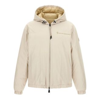 Moncler Berguns Reversible Hooded Down Bomber Jacket - male - Moncler - Winter Jackets - Beige - 2XL - Jackets