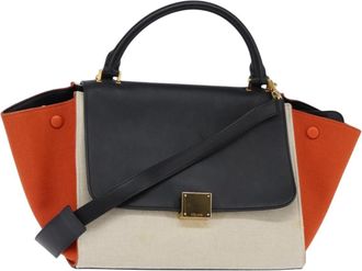 Celine Trapeze Bag Canvas With Leather Multicolour Canvas Bag (Pre-Owned)
