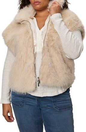Sanctuary Silky Faux Fur Vest in Almond White at Nordstrom Rack, Size 1 X