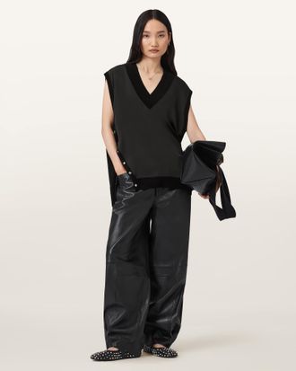 AllSaints Wool Bern Studded Wool Tank, Size: S