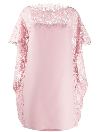 Valentino Garavani lace cape shift dress - Pink