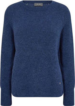 Mos Mosh Rondgebreide trui - Dames - Ronde hals truien - Blauw - L - Truien & Vesten