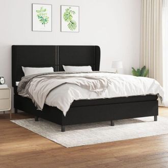 vidaXL Vidaxl - Cama Box Spring Con Colch&oacute;n Tela Negro 160x200 Cm