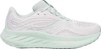 Saucony Womens Ride 18 Running Shoes In Fog/mist