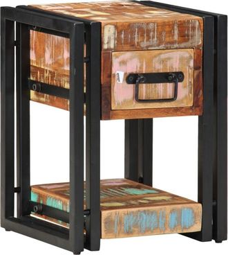 vidaXL Vidaxl - Armario De Noche 2 Pcs 30 X 30 X 40 Cm Madera Maciza Reciclada