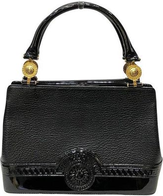 Versace Sunburst Leather Patent Handbag