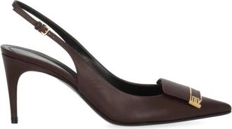 Sergio Rossi Schoenen, Dames, Rood, 37 1/2 EU, Leer, SR1 Slingback Pomp
