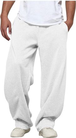 Generic Baggy Joggers for Men Uncuffed Straight Wide Leg Oversized Jogging Bottoms Loose Fit Open Hem Tracksuit Bottoms Gym Workout Athletic Sweatpants Trouse