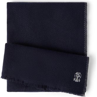 Brunello Cucinelli Cashmere scarf in Marine Blue at Nordstrom