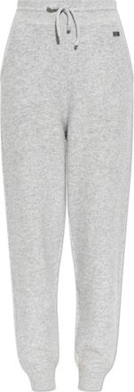 Victoria Beckham Wollen Broek met Geribbelde Boorden - Dames - Sweatpants - Grijs - M - Wol - Broeken