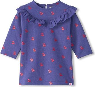 Hatley Kids Foil Cherries Ruffled Dress in Skipper Blue at Nordstrom, Size 12-18M